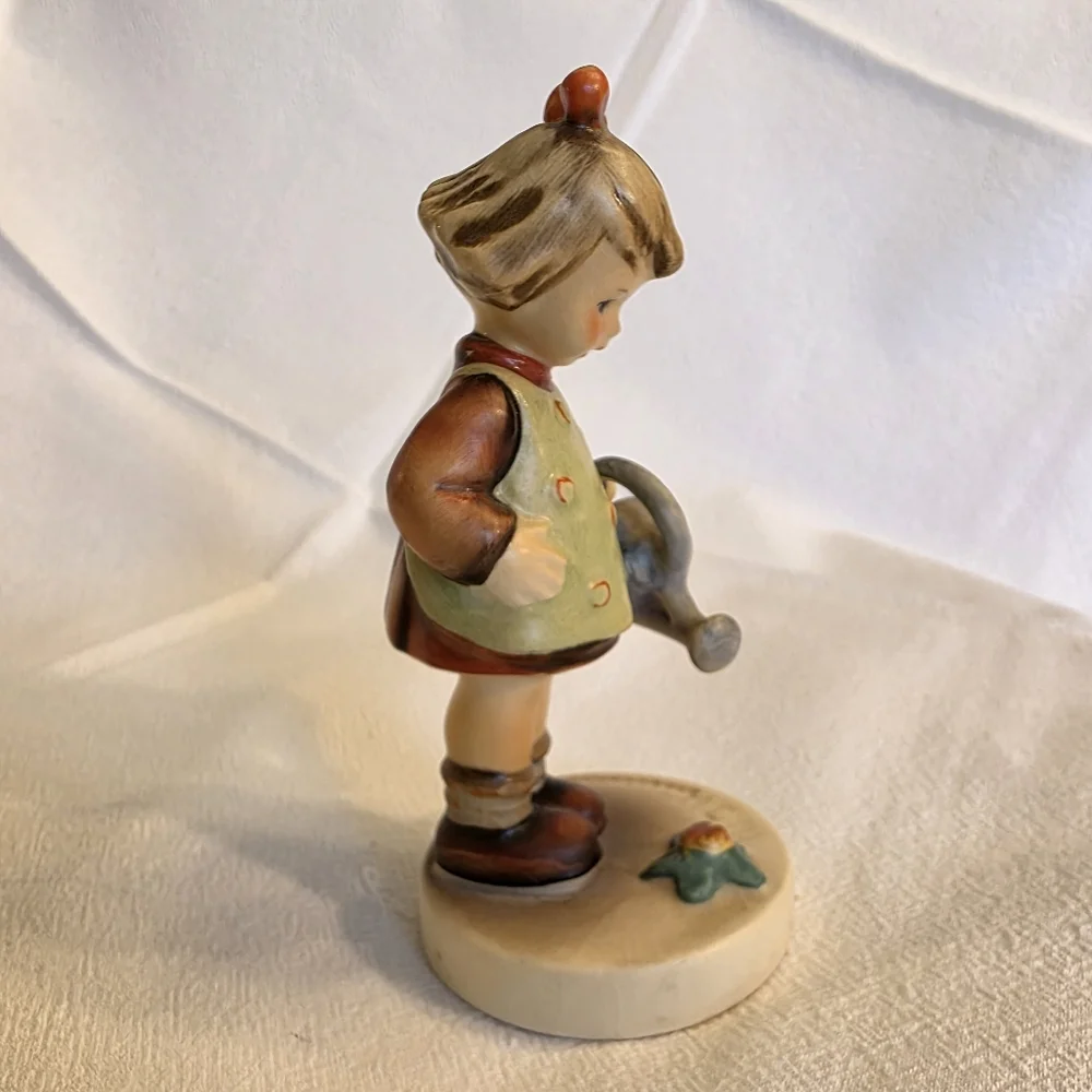 Vintage Goebel Hummel Little Gardener Girl Figurine Watering Can Flower TMK 3